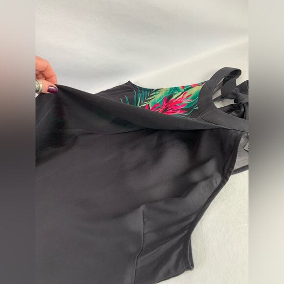 Tommy Bahama Tropical Print Black‎ Mini Dress Paradiso Parrots Women’s Size S - Picture 6 of 16